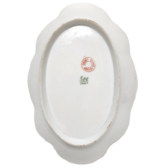 Antique CH Field Haviland Limoges GDA France Purple Floral Scallop S Serv Dish - Picture 5 of 6